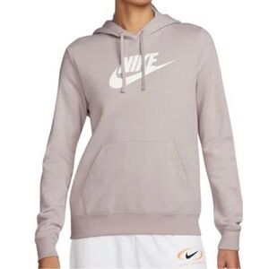NWT Nike Sportswear Club Fleece Hoodie PLATINUM VIOLET/ WHITE